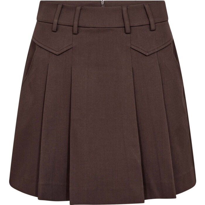 LunaCC pcket pleat mini skirt d.brown