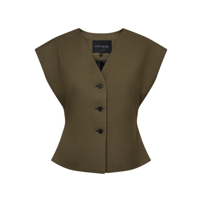 CMTenna waistcoat ivy green melange