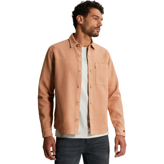 LONG SLEEVE SHIRT GD Block structu Cafe Creme