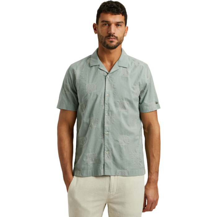 Short Sleeve Shirt All over embro Slate