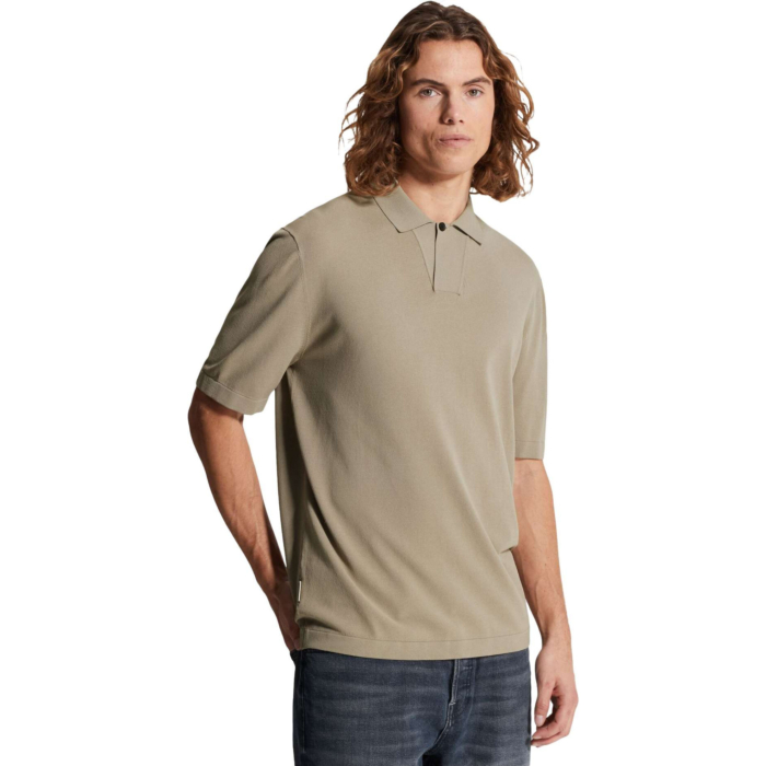 Short sleeve polo regular fit visc Aluminum