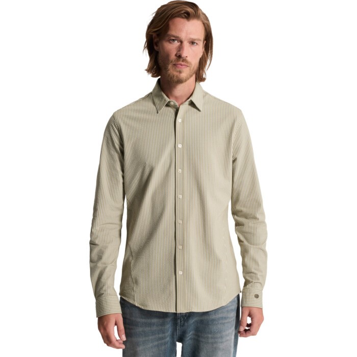 Long sleeve shirt Tech Dobby Jerse Abbey Stone