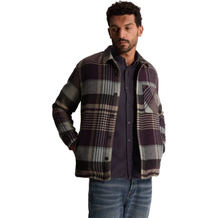 Long sleeve shirt Wool blend check Nightshade