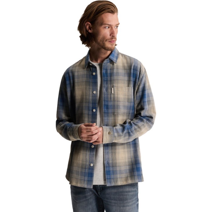Long sleeve shirt Check Twill Bright Cobalt