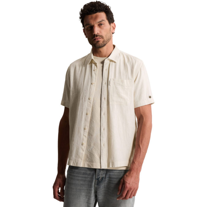 Short Sleeve Shirt Cotton linen ya Silver Birch