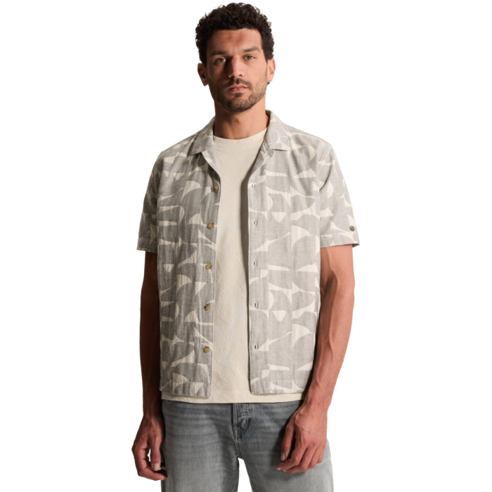 Short Sleeve Shirt Yarn dyed strip Turbulence