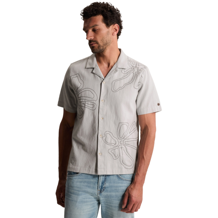 Short Sleeve Shirt Embroidered slu Mirage Gray