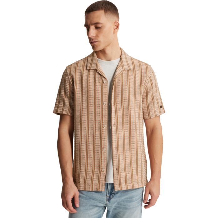 Short Sleeve Shirt Yarn dye stripe Sunburn