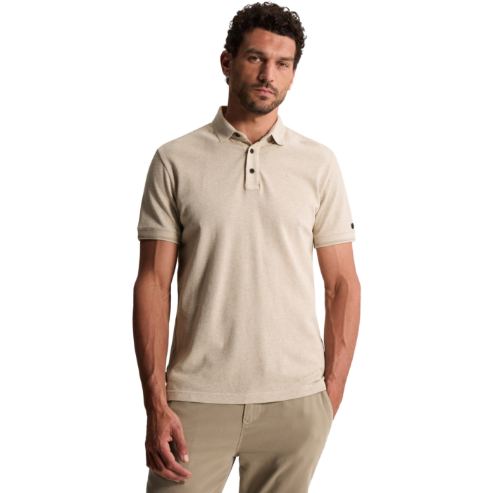 Short sleeve polo slim fit popcorn Aluminum