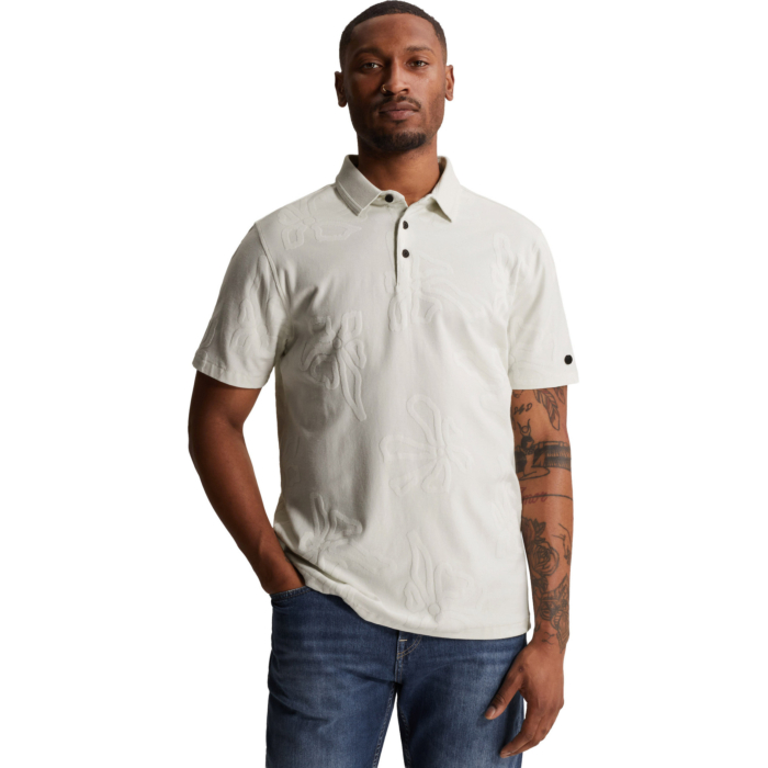 Short sleeve polo regular fit jacq Blue Flower