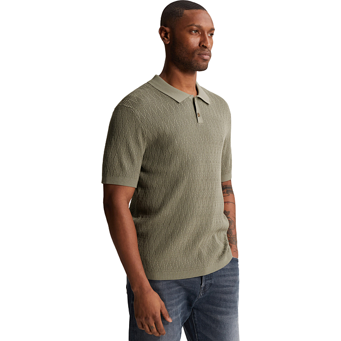 Short sleeve polo regular fit cott Vetiver