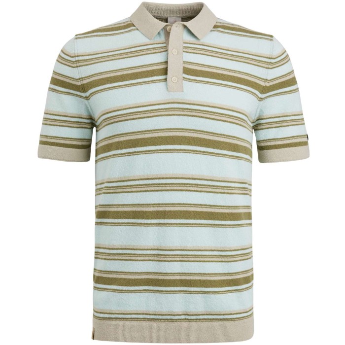 Short sleeve polo cotton blend bou soothing sea