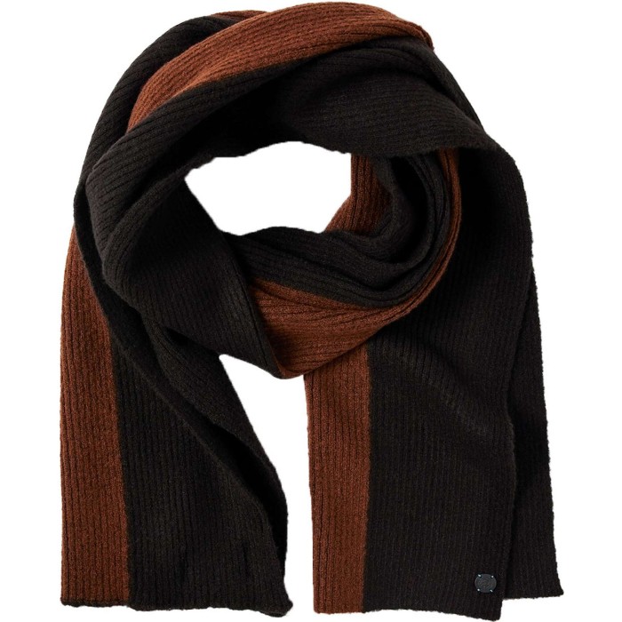 Knitted scarf with stripe black