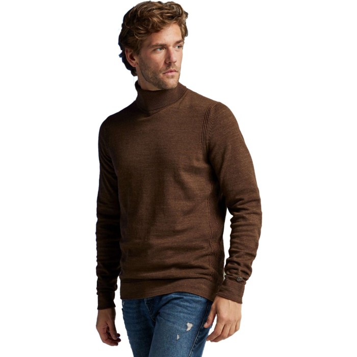 Turtleneck cotton heather plated cappuccino