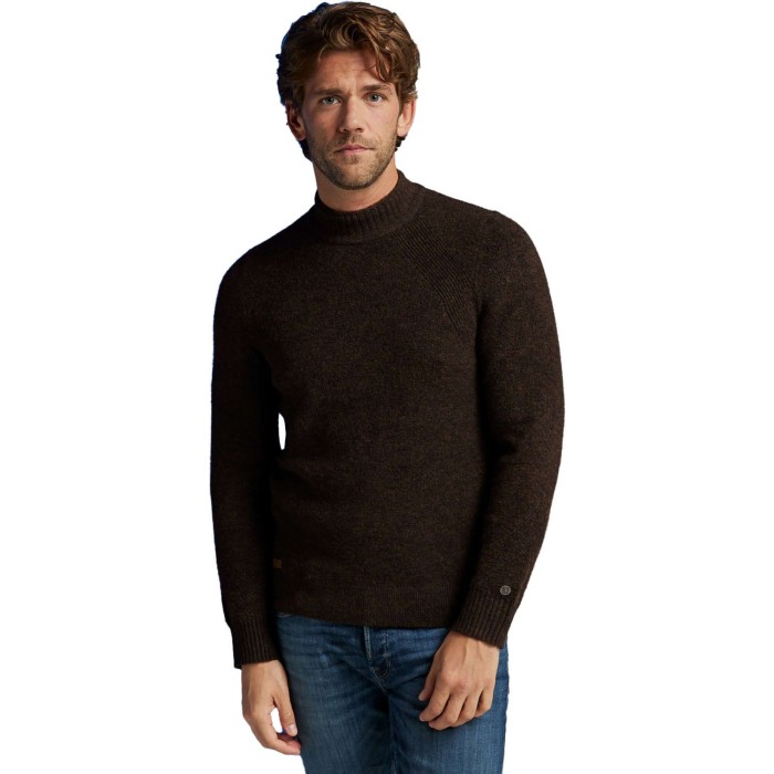 Turtleneck stretch wool cappuccino