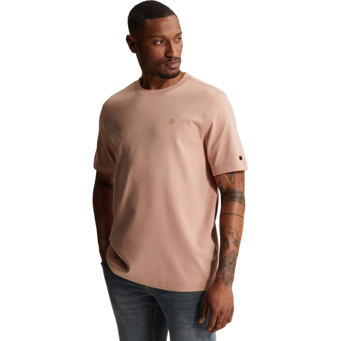 Short sleeve r-neck regular fit in Cafe Creme