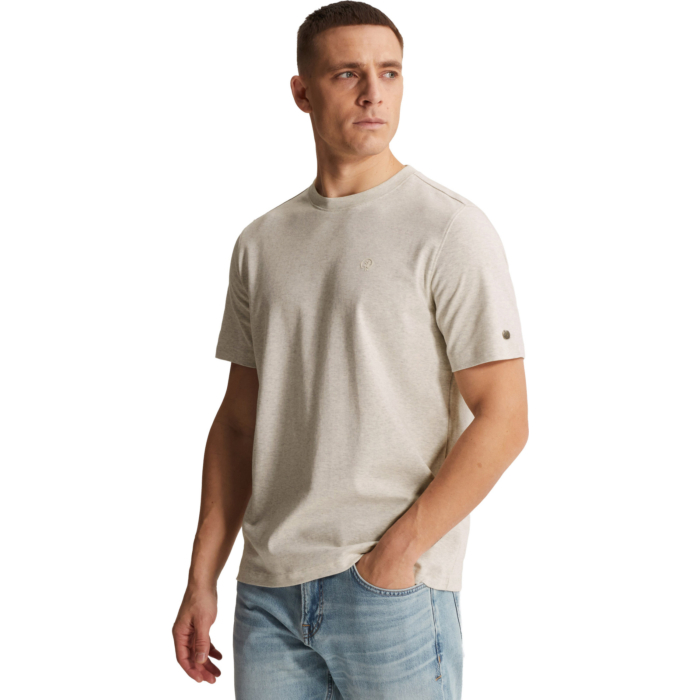 Short sleeve r-neck regular fit in Naturel Melee