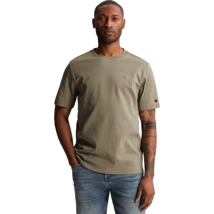Short sleeve r-neck regular fit in Vetiver