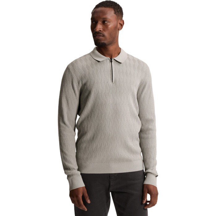 Half zip collar slim fit cotton mo Harbor Mist