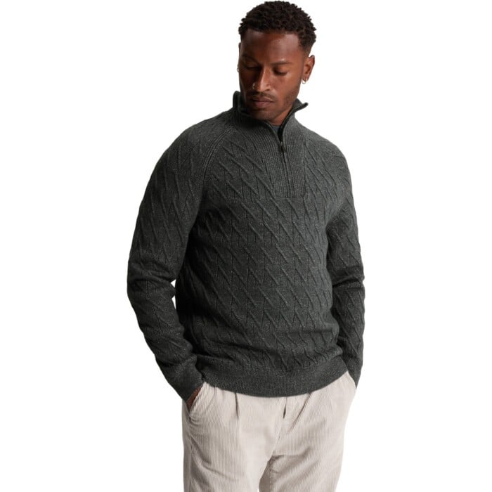 Half zip collar regular fit cotton Dark Slate
