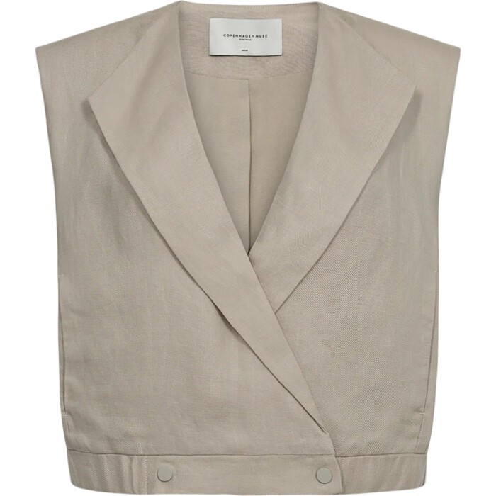 CMNatuli linen short waistcoat oyster grey