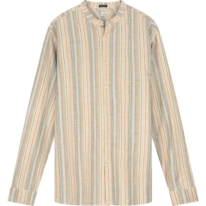 Mao shirt multi color stripe
