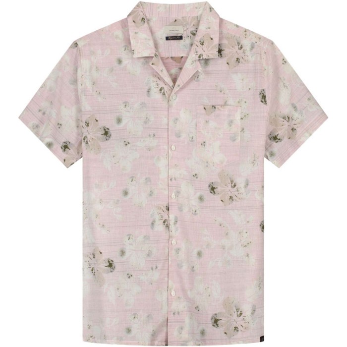 Resort shirt hibiscus flower voile