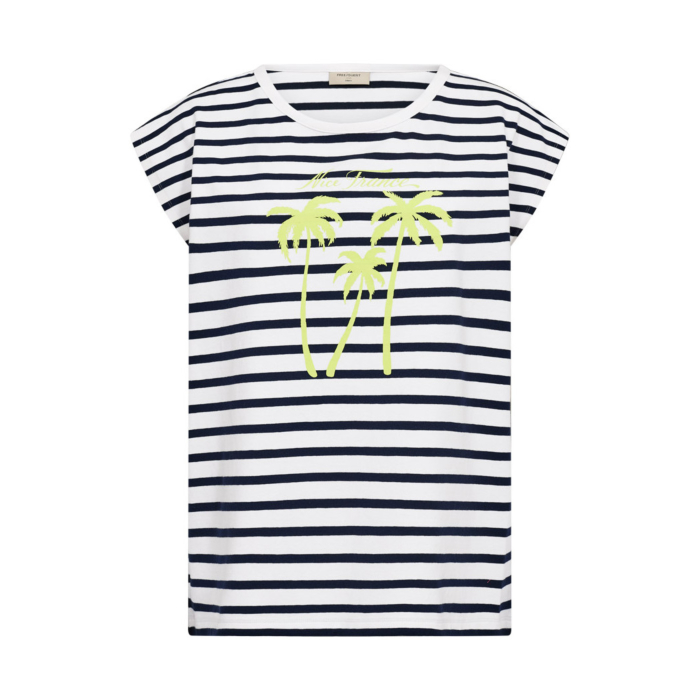 FQFenjal tee brilliant white & navy blue