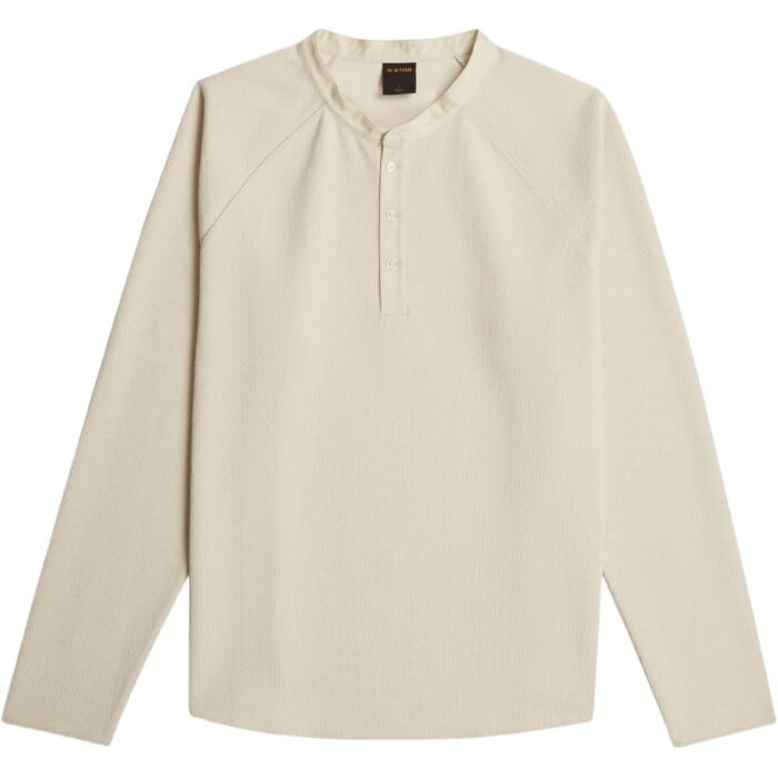 Waffle henley relaxed l\s