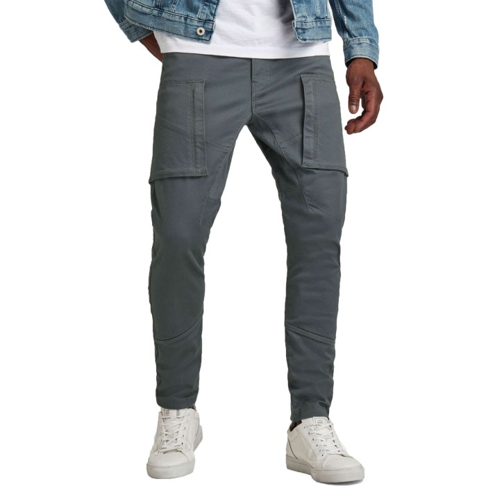 Zip pocket pants  3d skinny cargo grey