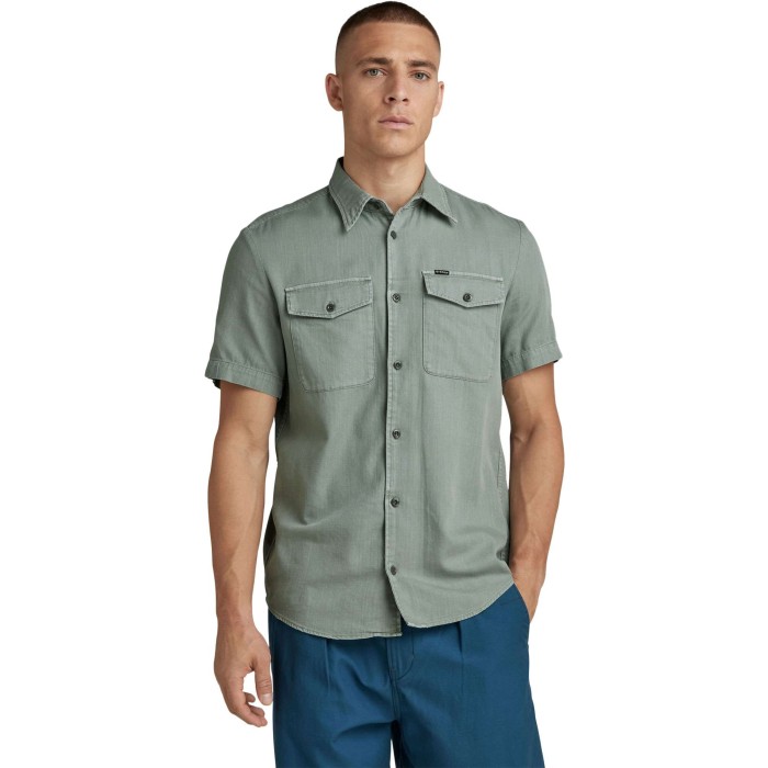 Marine slim shirt s\s ice green