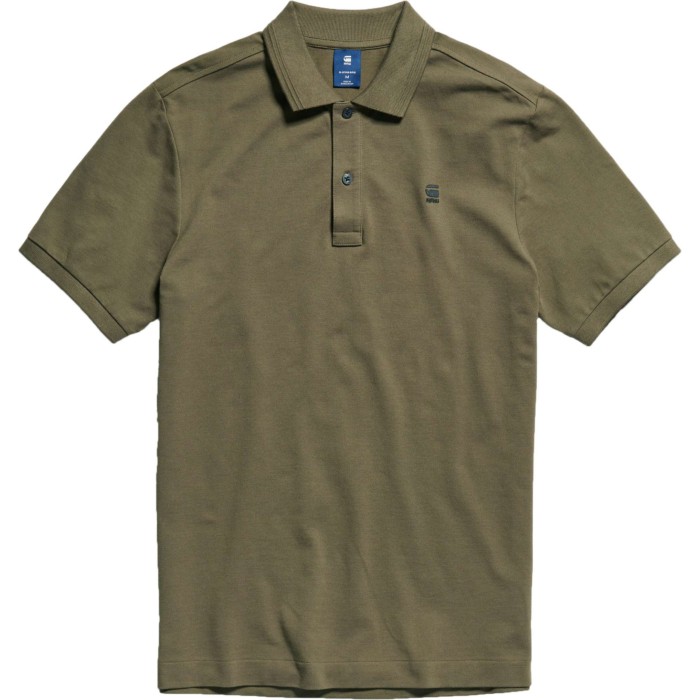 Dunda slim polo s\s dark olive green