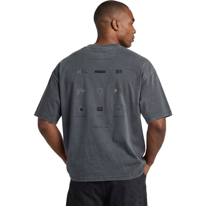 Washed multi gr oversized r t
