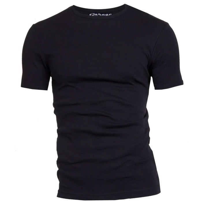Basis t-shirt ronde hals semi bodyfit zwart