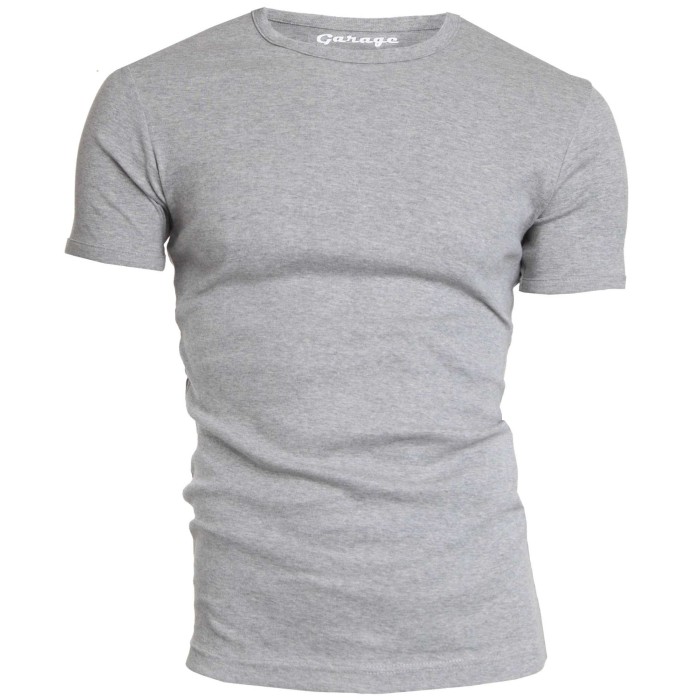 Basis t-shirt ronde hals semi bodyfit grijs