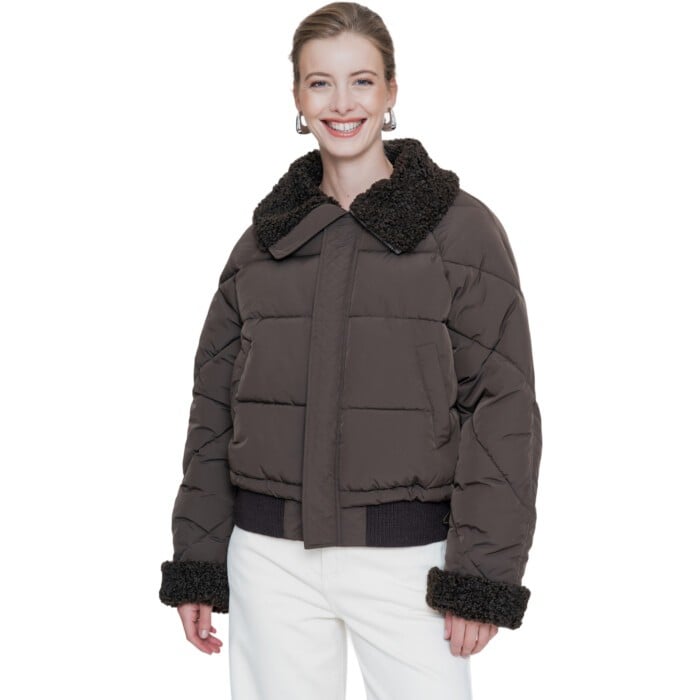 Jacket nylon dark brown