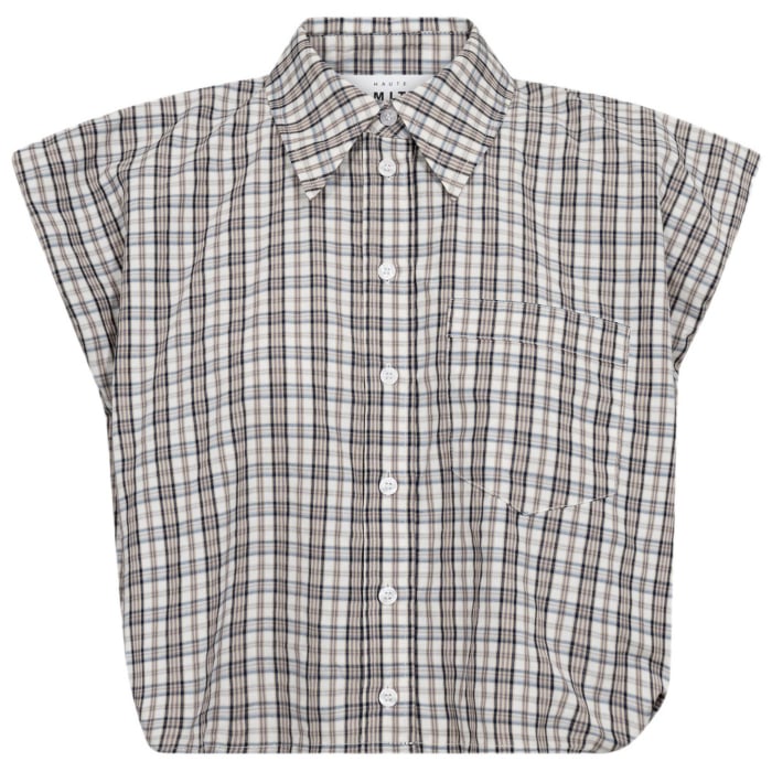Dinnie ns mini check shirt off white&beige