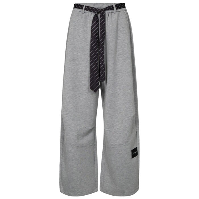 Maxi Spli Tie Pant Grey Melange