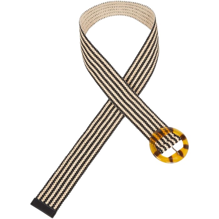Striped Belt Black& off white