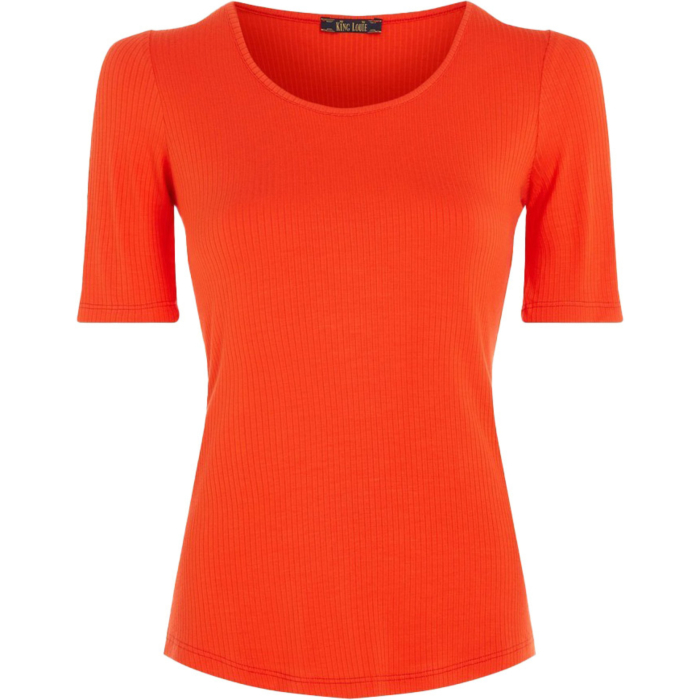 Carice top uni rib sun orange