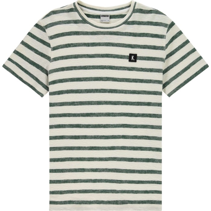 T-shirt greenwhich ecru & green striped