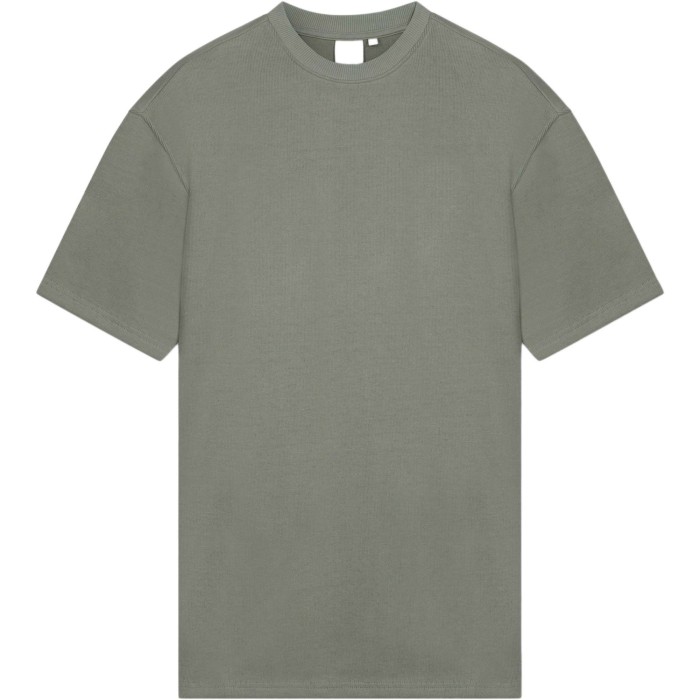 T-shirt ronde hals DANE2 luxe gebreid shadow green