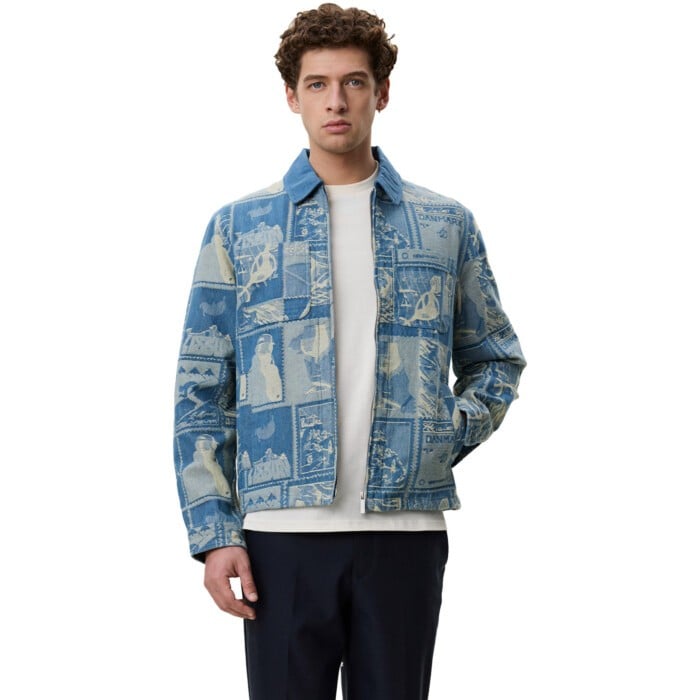 Stamp Jacquard Jacket Denim Blue