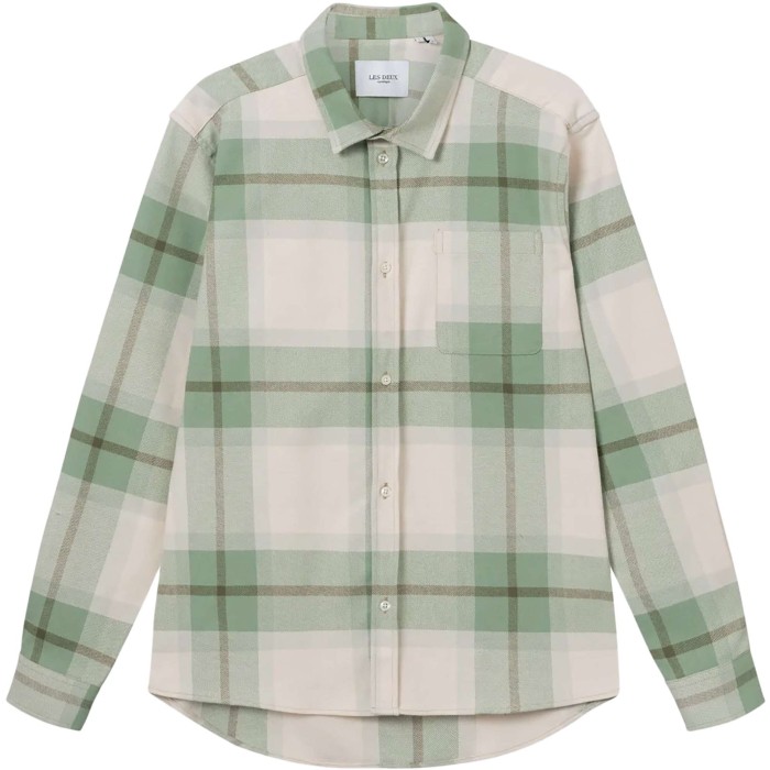 Jeremy flannel shirt degde green & ivory check