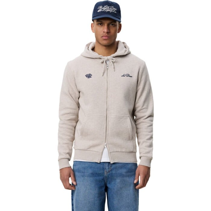 Deux Zipper Hoodie Light Sand Mel