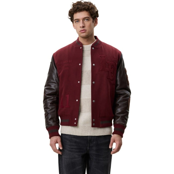 Varsity Jacket Chocolate Truffle Red