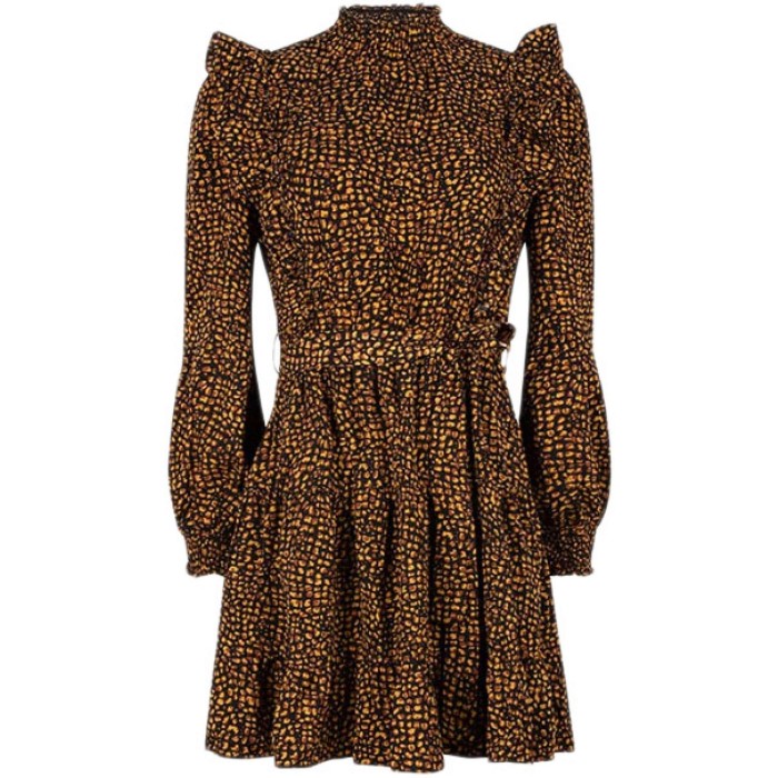 Dress chelsea black with  brown dot