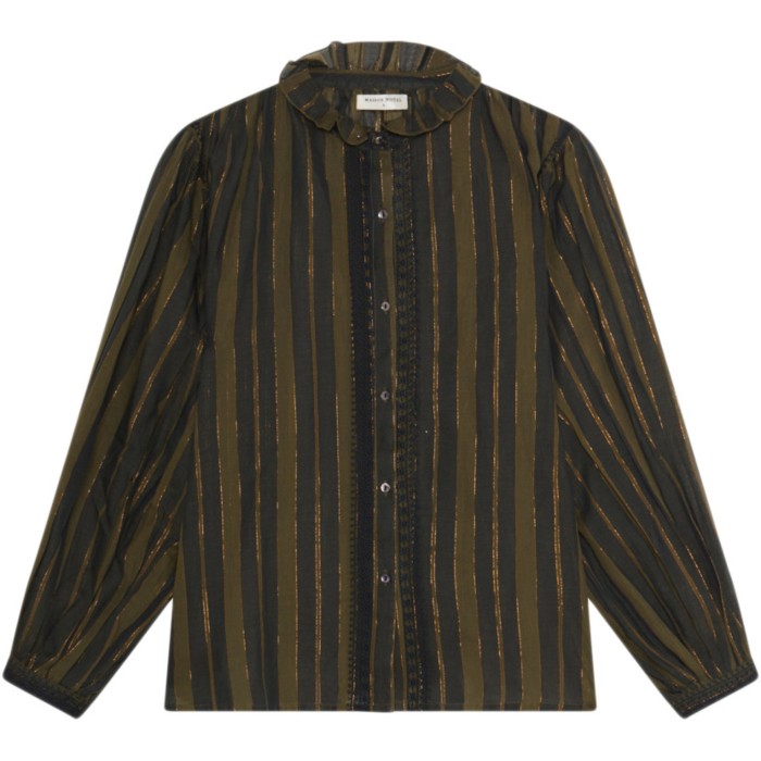 Anika blouse Khaki stripes