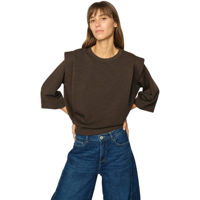 MMMae O-3/4 Sleeve Sweatshirt brown