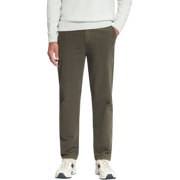 Pants Cord Stretch Relaxed Fit Army